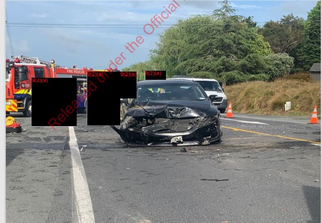 The crashed car