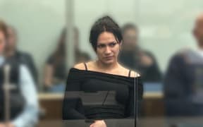 Jade Arohanui Oldridge, 29, at her sentencing in the High Court at Wellington in relation to the death of her partner Dean Kahukiwa in September 2023.