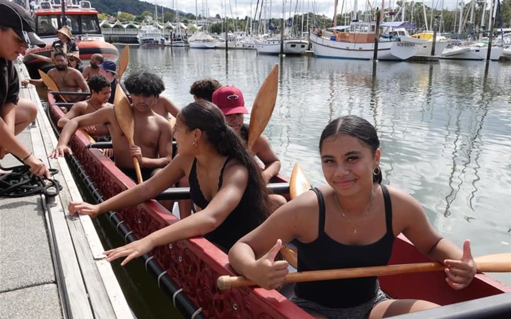 The Governor-General Dame Cindy Kiro's official Northland visit: Destiny Waru-Morgan (front), from Whangape in the Far North, said the Governor-General was “pretty awesome”.