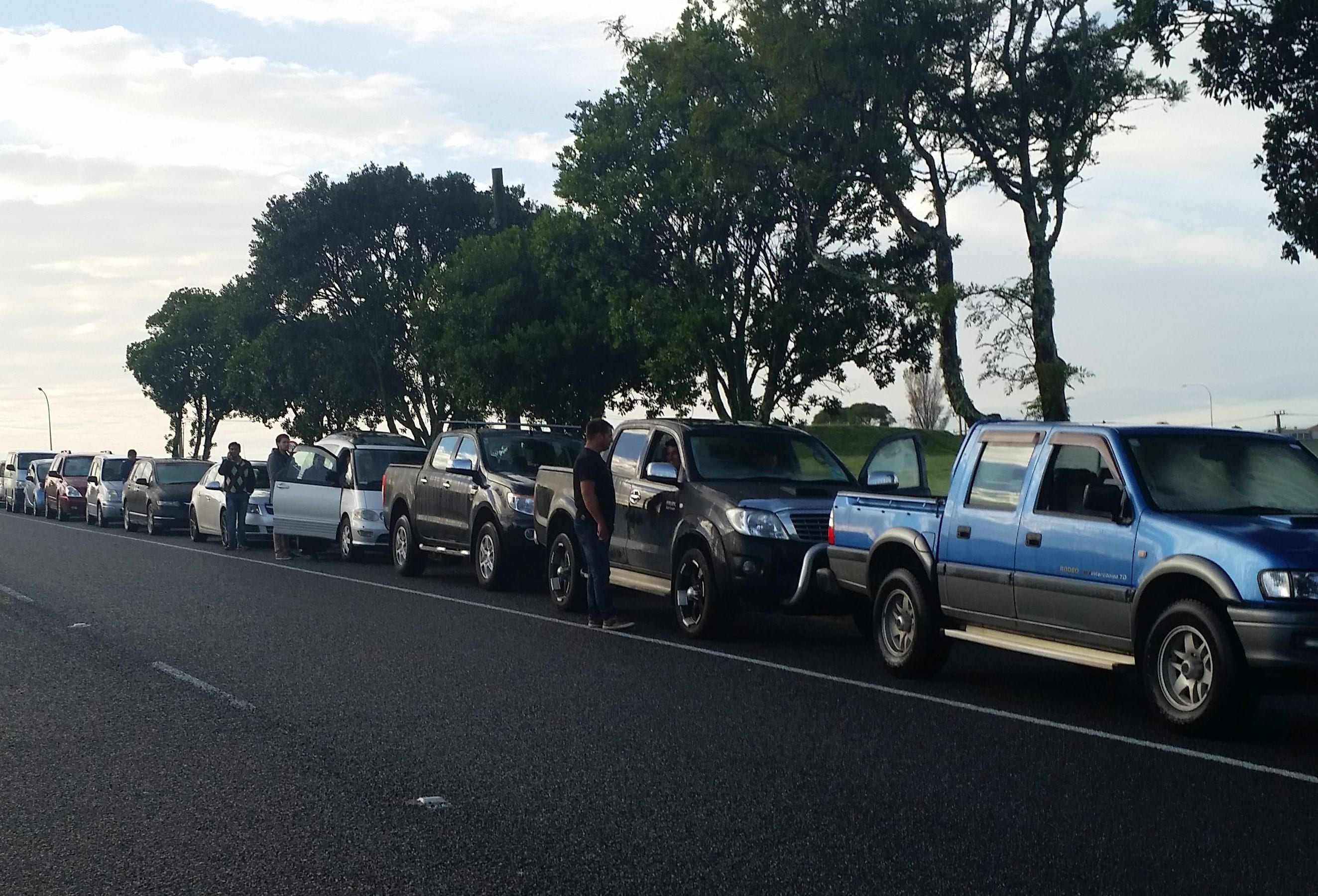 About 20 cars queued overnight for the chance to buy one of the 12 sections.