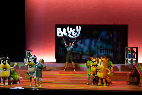 A scene from the Bluey stage show in Christchurch on 15 April 2025