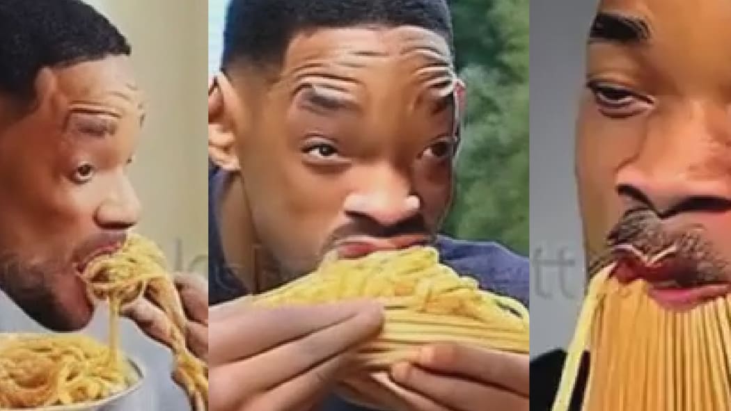 A bizarre AI generated video of Will Smith eating spaghetti went viral online in 2023.