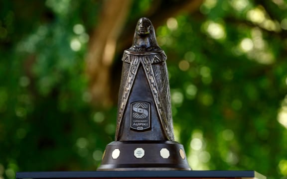 The Super Rugby Aupiki trophy.