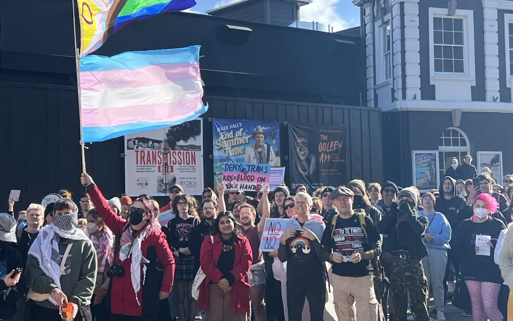 Hundreds gathered outside Te Papa's Tākina conference centre in Wellington on 18 May, 2024, while a controversial event took place inside.