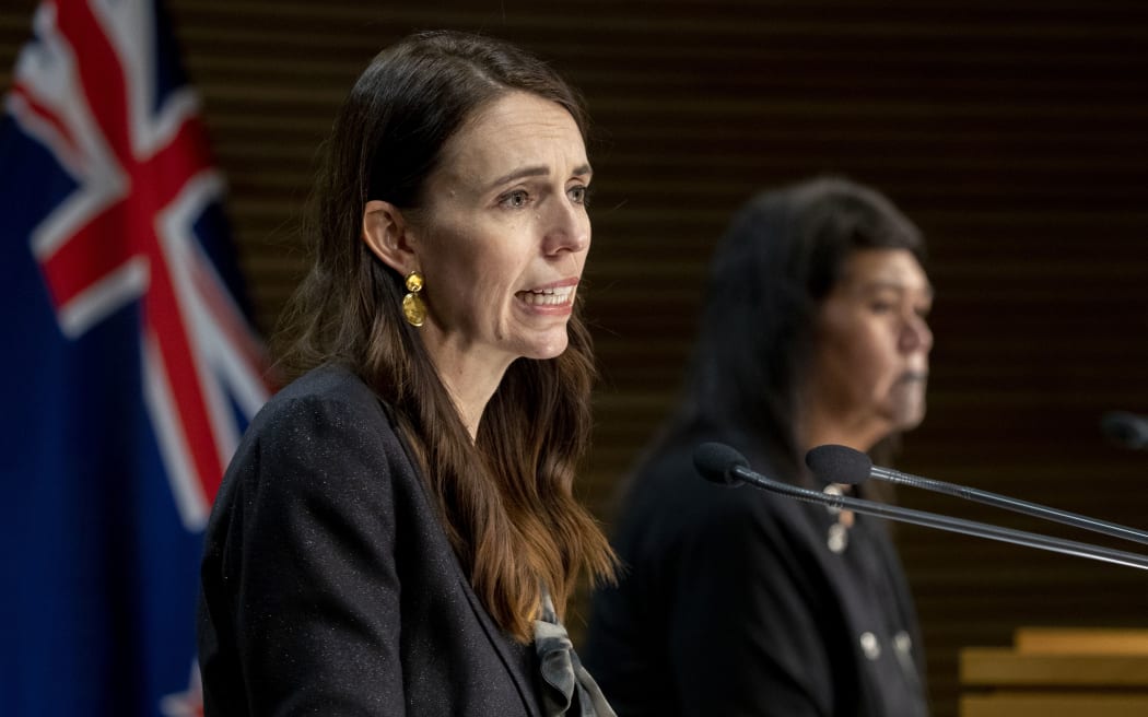 - POOL - Prime Minister Jacinda Ardern during the post-Cabinet press conference with Foreign Affairs Minister Nanaia Mahuta, Parliament, Wellington. 07 March, 2022.  NZ Herald photograph by Mark Mitchell