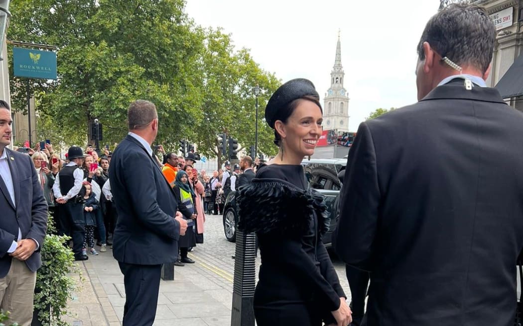 Prime Minister Jacinda Ardern on her way to the funeral of Queen Elizabeth II.
