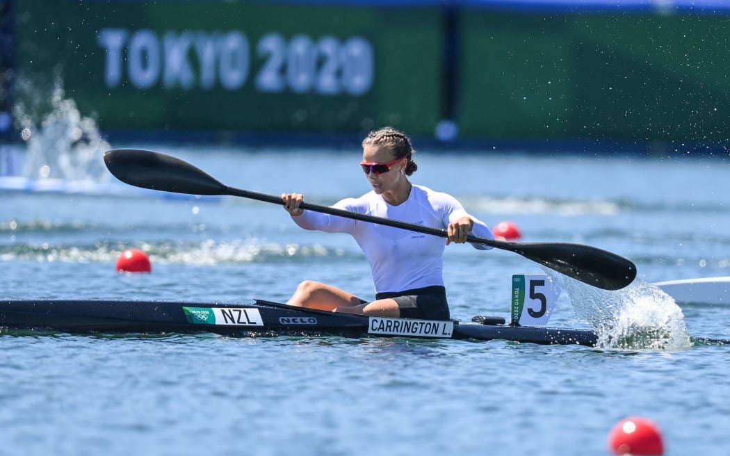 Lisa Carrington (NZL) during the Women's Kayak Single 500m semi final.
Tokyo 2020 Olympic Games Kayaking at Sea Forest Waterway, Japan on Thursday 5th August 2021.
Copyright photo: Steve McArthur / www.photosport.nz