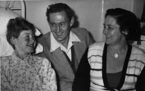Helen Arnold post-operation with her parents