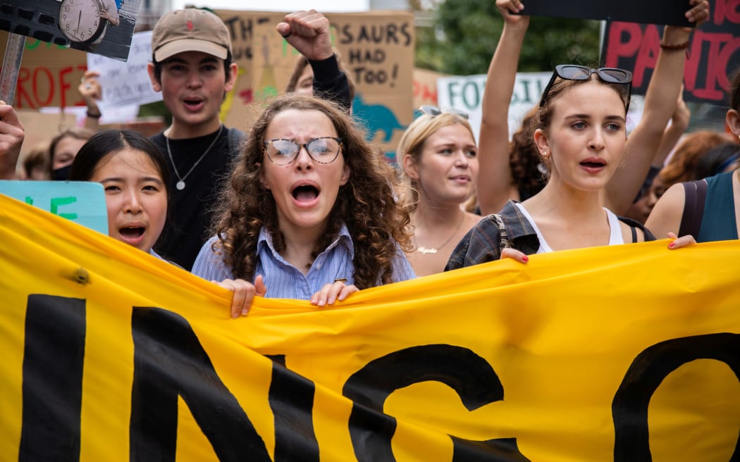 Students take to streets for School Strike 4 Climate protest.