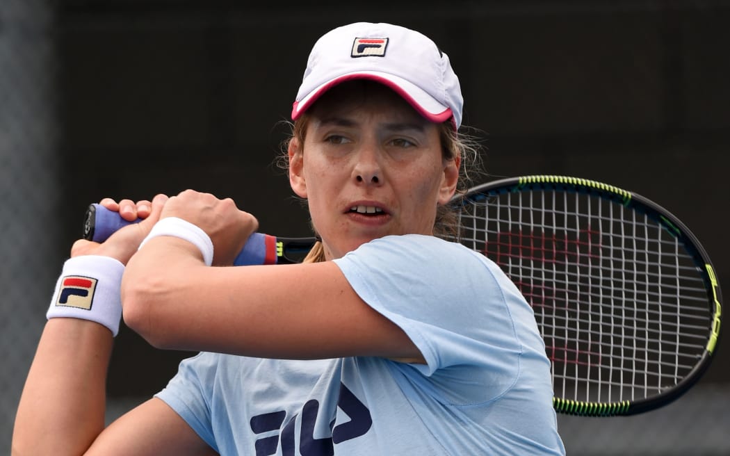 Marina Erakovic practices for the ASB Classic