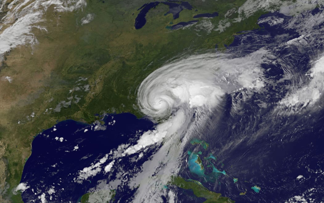 Tropical Storm Hermine, which slammed the Florida coast, is photographed shortly before midday on Friday, local time.