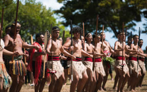 Politicians were welcomed with a pōwhiri at Te Whare Rūnanga on 4 February, 2021.