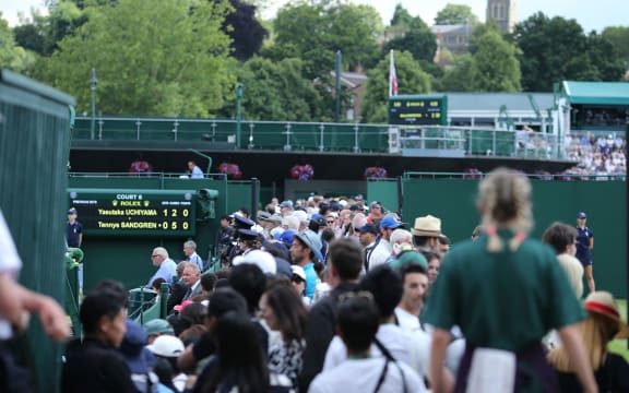 Wimbledon Tennis Tournament, Fans queue on the outside courts