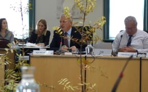 Auckland Mayor Phil Goff speaks at the meeting. Council voted for a half-way option, a partial closure of the Waitakere Ranges.