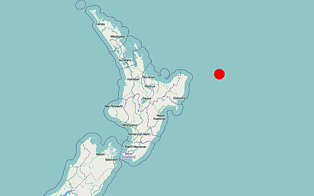 The quake was centred 155km east of Te Araroa.
