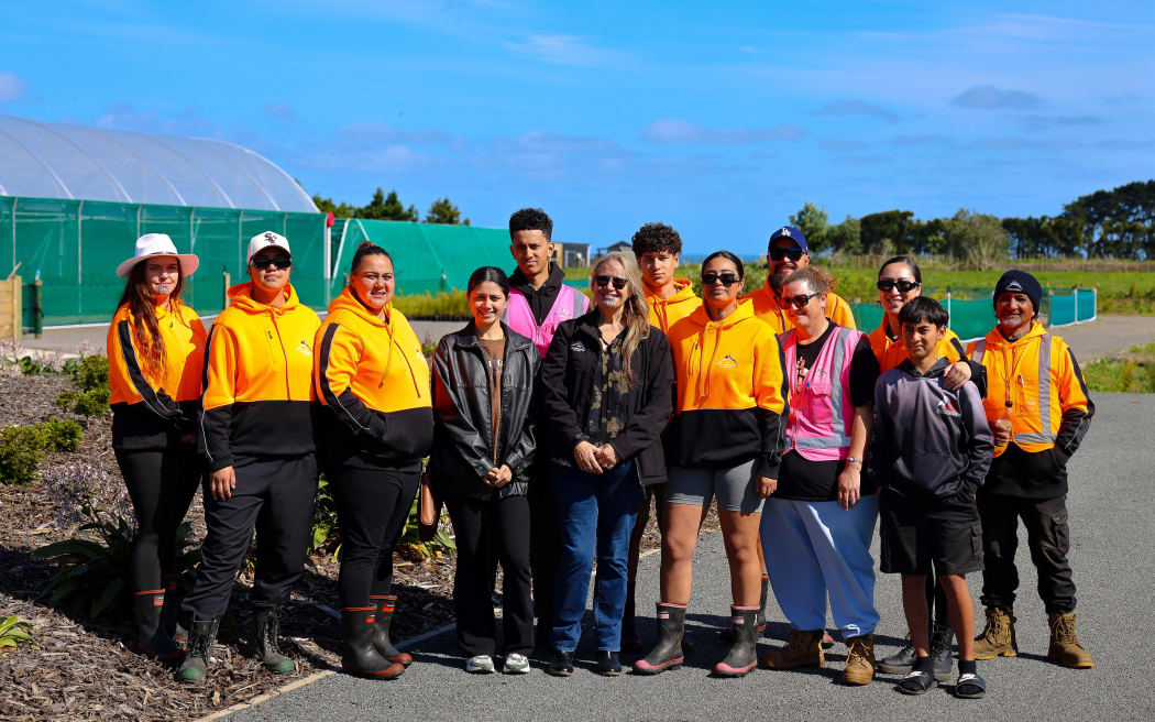 Otaraua Hapū Taiao team - winner of environmental action in water quality improvement at the Taranaki Regional Council Environmental Awards 2024 .