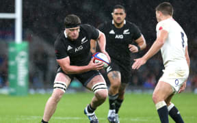 Scott Barrett of New Zealand during the Quilter International match between England and New Zealand.