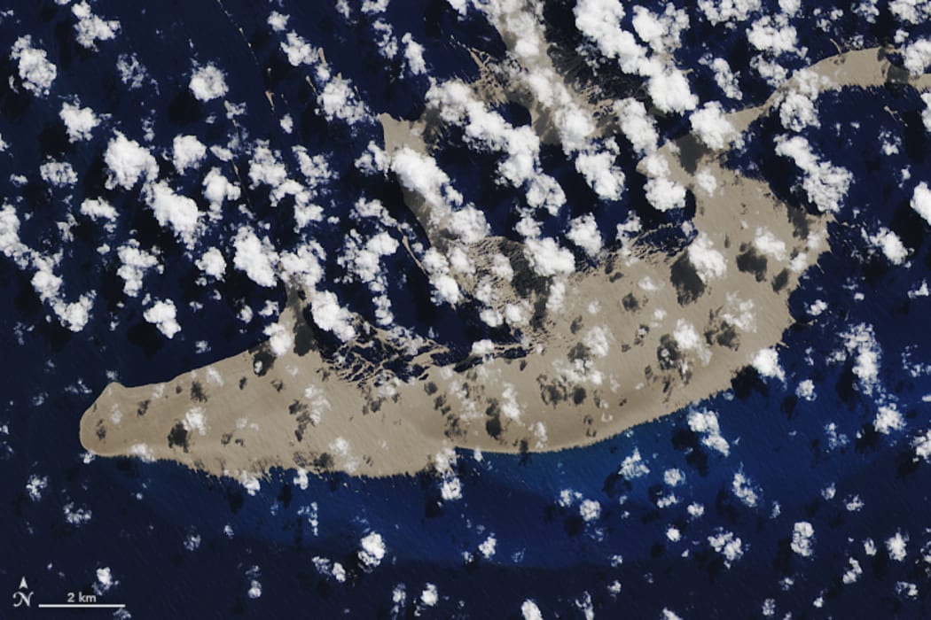 The large raft of pumice off Tonga