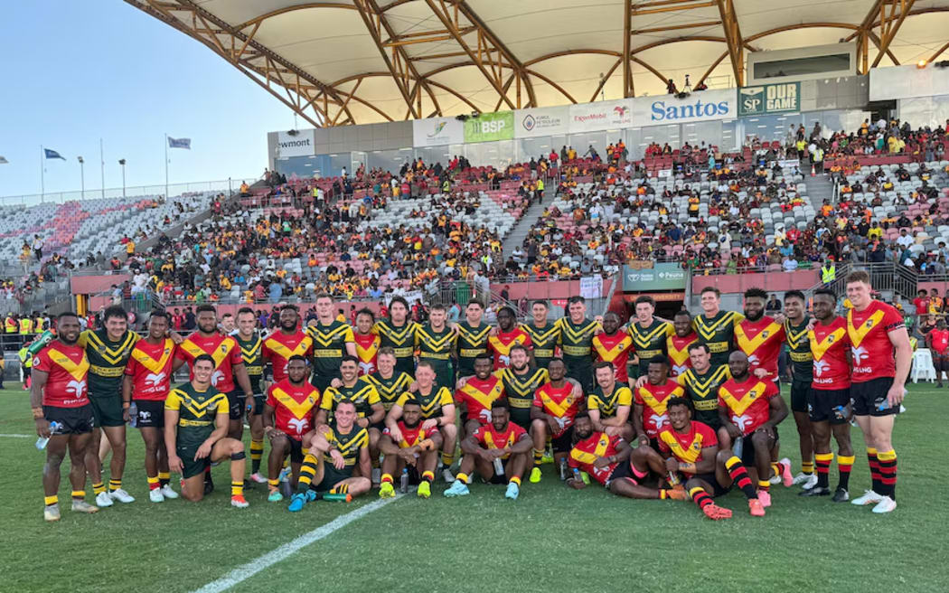 Australia and PNG faced off during the PM's XIII NRL match in Port Moresby. (ABC News: Marian Faa)