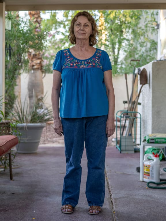 Christine Cloud, who lives in Las Vegas, was once a Democrat but now backs Trump. (ABC News: Cameron Schwarz)