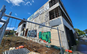 An unfinished apartment block on Manukau Rd in Auckland's Epsom. Originally called the Epsom Central Apartments Project.