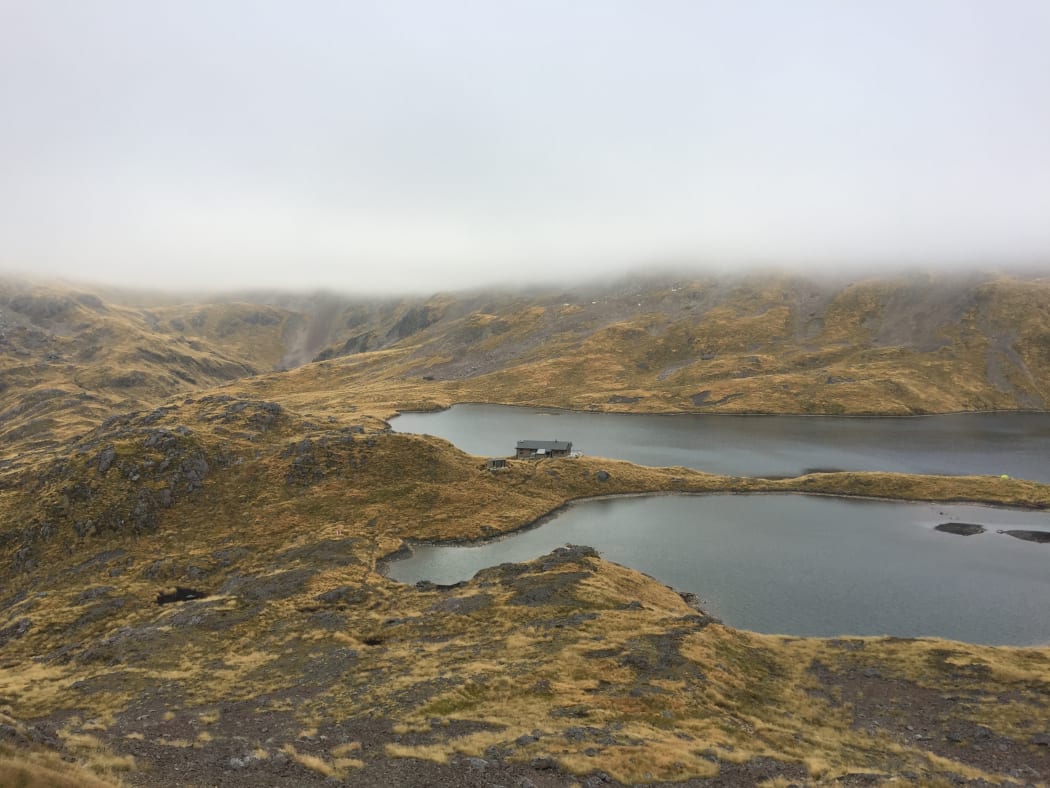 Looking down on Lake Angelus/Rotomaninitua.