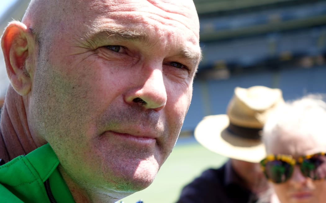 New Zealand cricketing great Martin Crowe speaking to media at Eden Park.