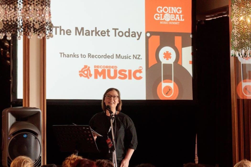 Cath Anderson speaking at the Going Global summit
