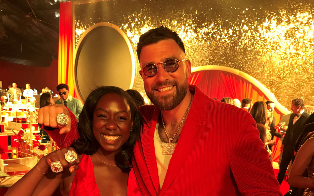 image of Atipa Mabonga and Travis Kelce from the Kansas City Chiefs