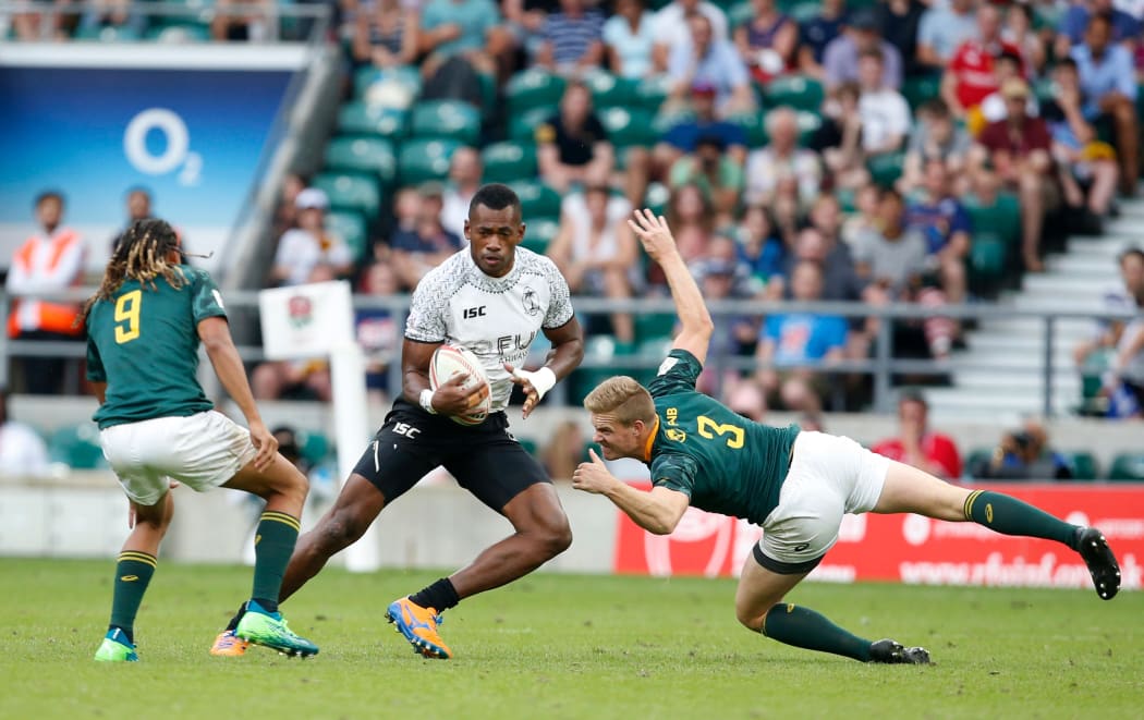 Josua Tuisova playing for Fiji at the recent London Sevens.
