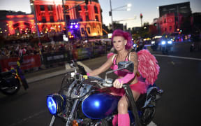 A group known as Dykes on Bikes takes part in the annual Sydney Gay and Lesbian Mardi Gras Parade in Sydney on March 5, 2016.