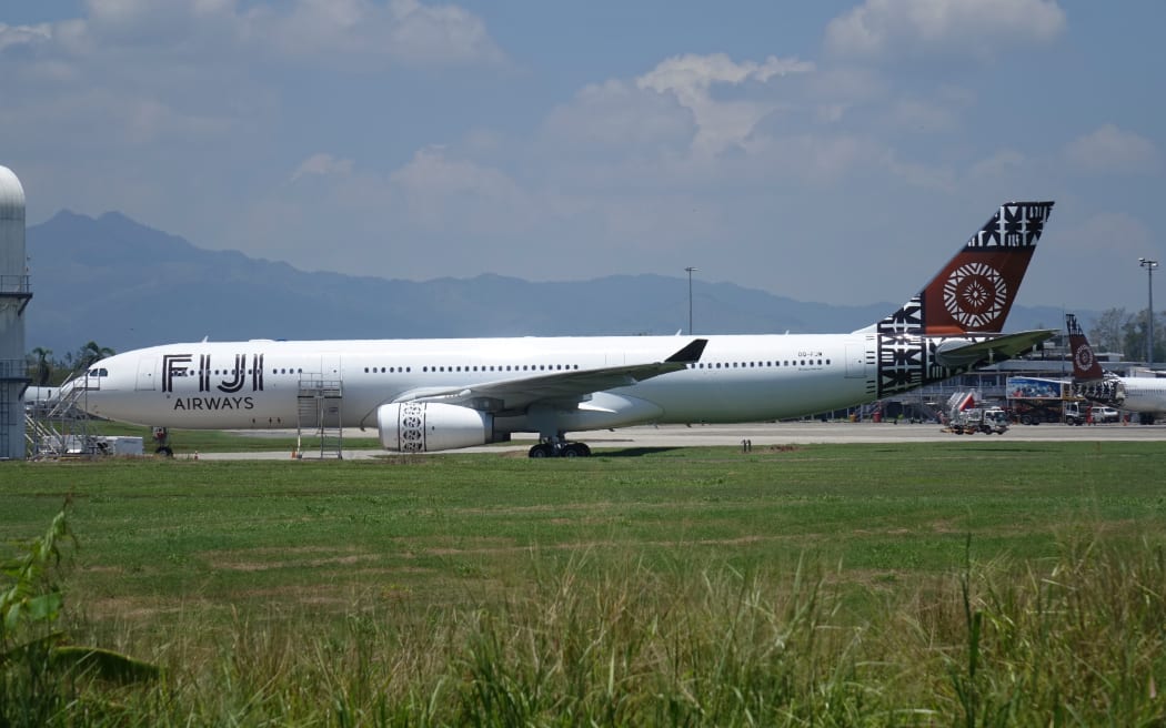 Fiji Airways plane at Nadi International Airport