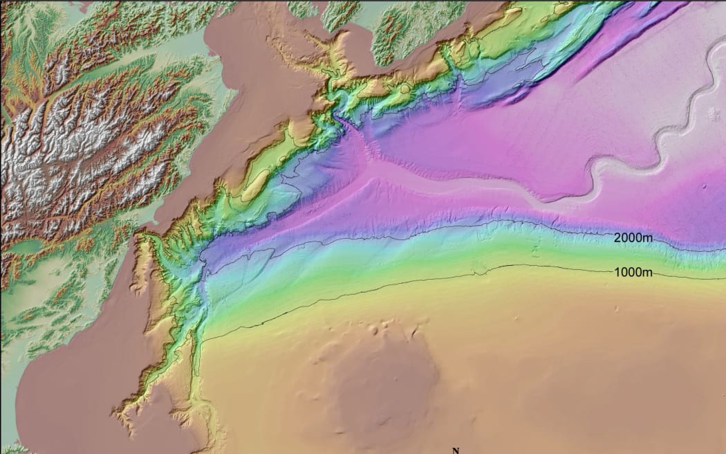 Map of east coast canyon system