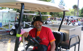 Theodore Anderson has been transporting kaumātua up and down hills at Te Matatini, a job that he absolutely loves to do.