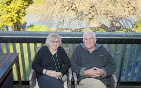 June and Bill Moore upstairs in their Vogel St home. The couple have been overwhelmed by the support of the community following the cyclone.