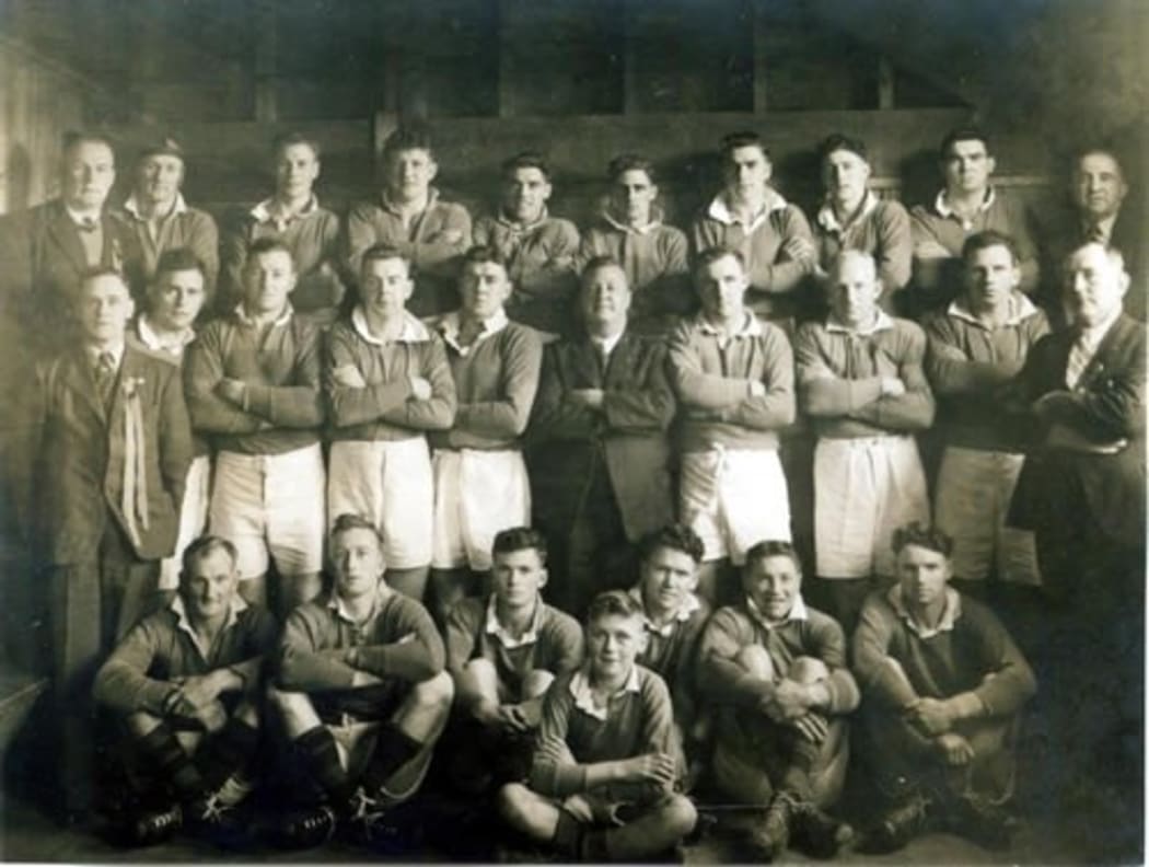 Buller 1949 Rugby Team that drew 6 all with Otago challenging for the Ranfurly Shield.