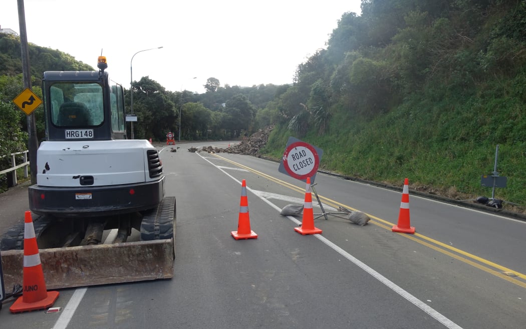 One of the slips that closed Wellington's Ngaio Gorge Road.