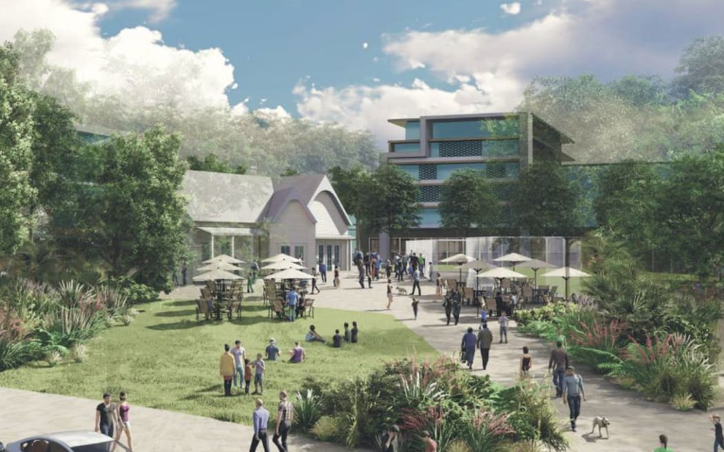 An artist's impression of the planned new Drury town centre Kiwi Property is seeking to develop.