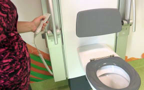 The toilet inside the Changing Places facility in Hamilton.