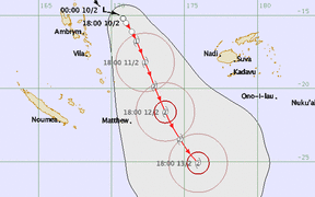 Map tracking Cyclone Winston