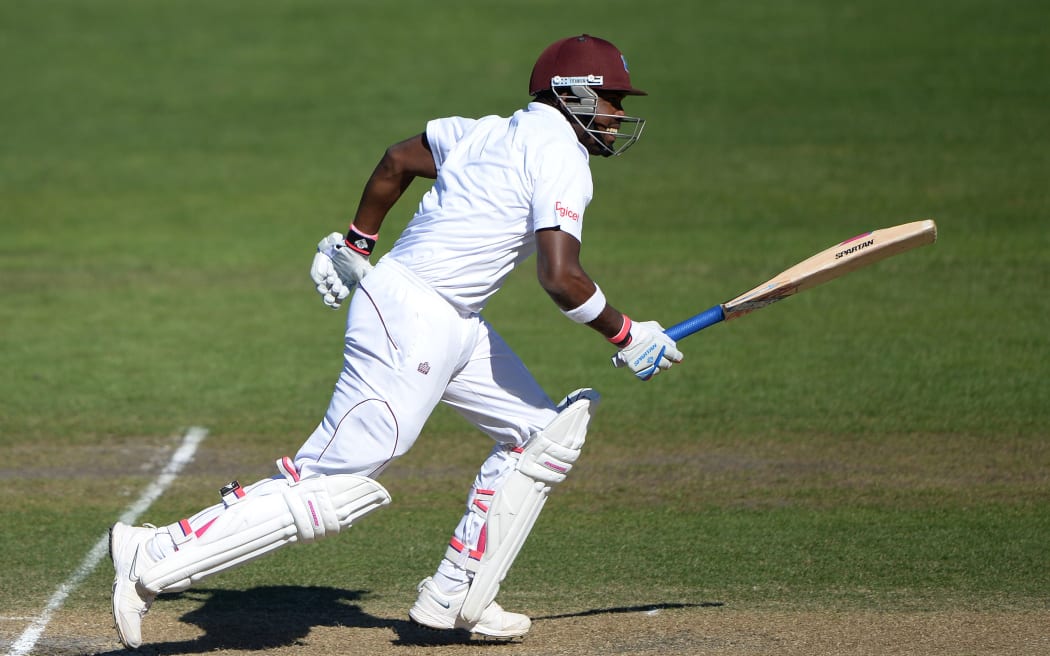 West Indies batsman Darren Bravo takes a quick single.