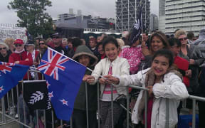Supporters at the official welcome home event for Team New Zealand.