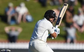 Ross Taylor batting against the West Indies at the Basin Reserve 2017.