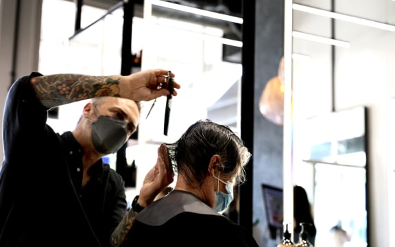 Hair salons were back in action today in Auckland, with cuts getting underway at ASC Salon in Parnell.