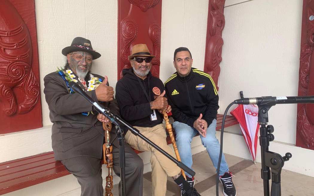 Rangi McLean, Martin Cooper & Julian Wilcox at Manurewa Marae