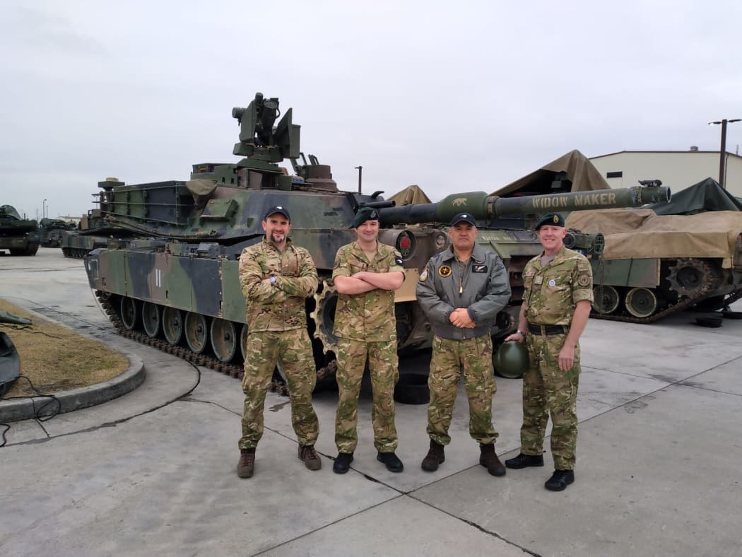 Wing Commander Dion Peat (centre right)