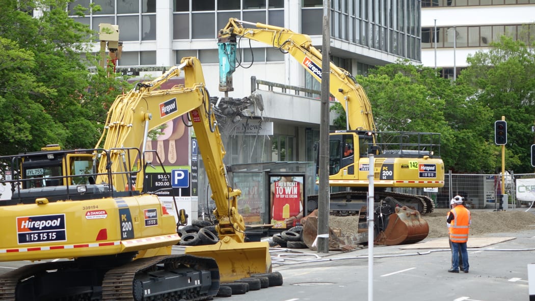 Demolition begins at the site of the disused office block on 61 Molesworth St.