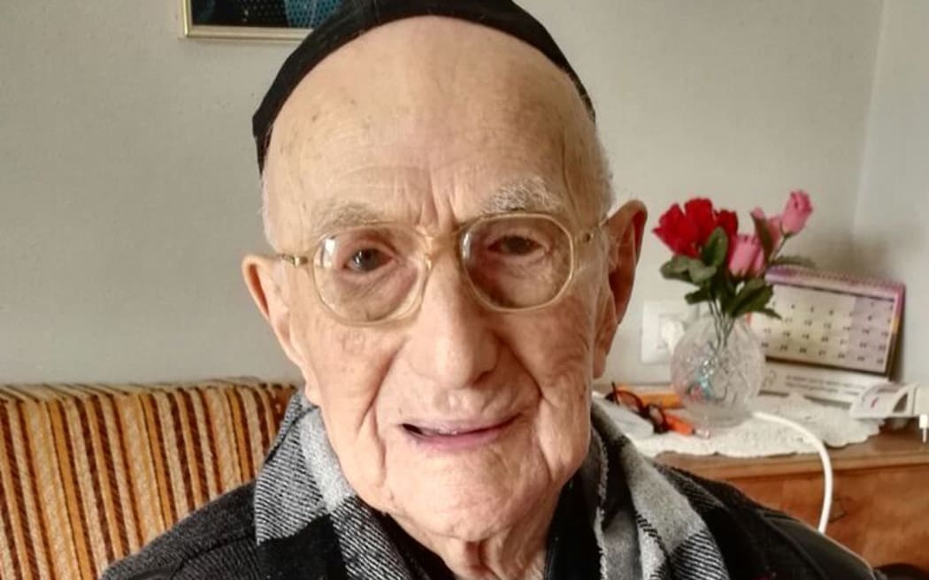 According to the The Guinness World Records Yisrael Kristal,112, is the world's oldest man. Pictured at home in the Israeli city of Haifa. 21 January 2016.