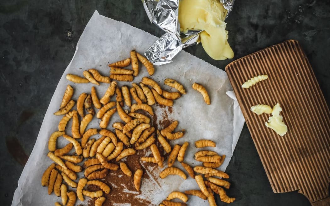 Marzipan maggots - made by Fiona Hugues