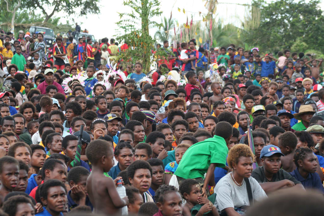 When he speaks, people listen: Papua New Guineans attend a campaign rally  held by Papua New Guinea's longest serving prime minister Michael Somare.